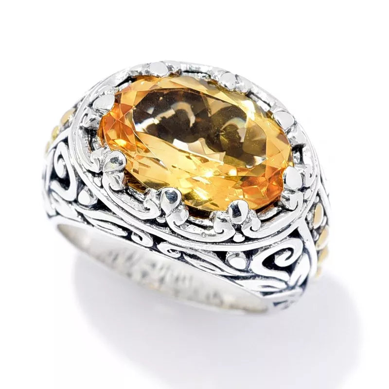 Elegant Rose Gold Rings-Sayan Ring- Citrine