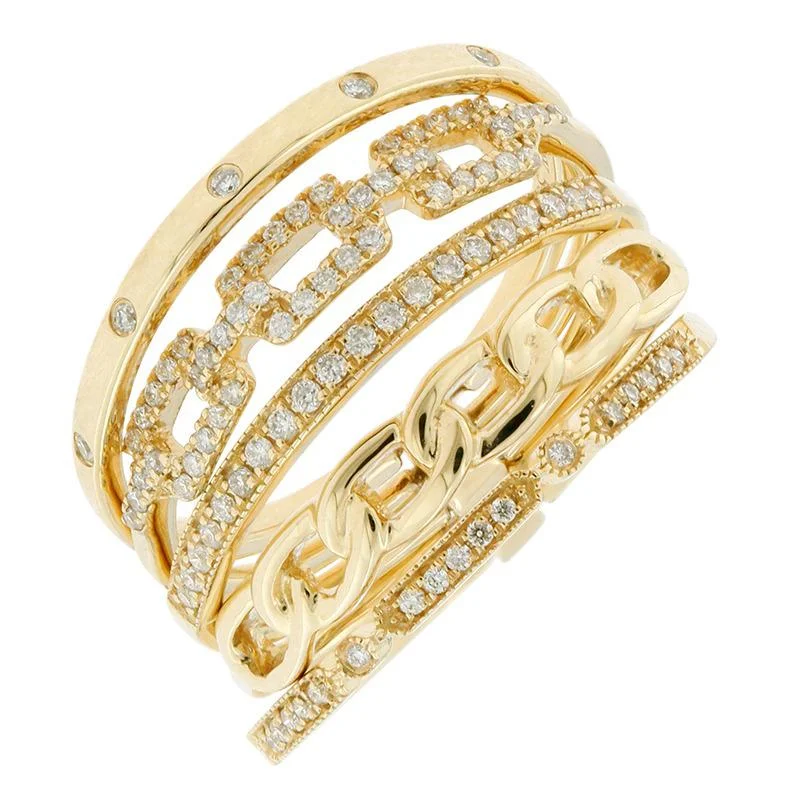 Trendy Stackable Rings-Multiple Style Chain Ring