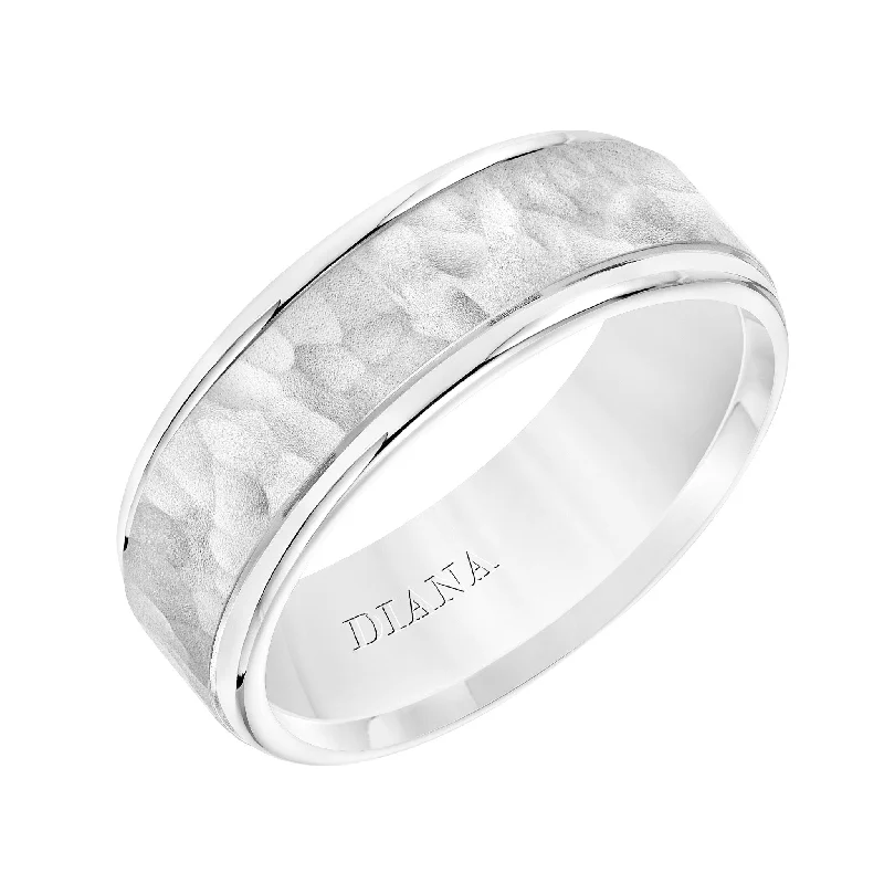 Large Cocktail Rings-Hammered Palladium Band Smooth Edge