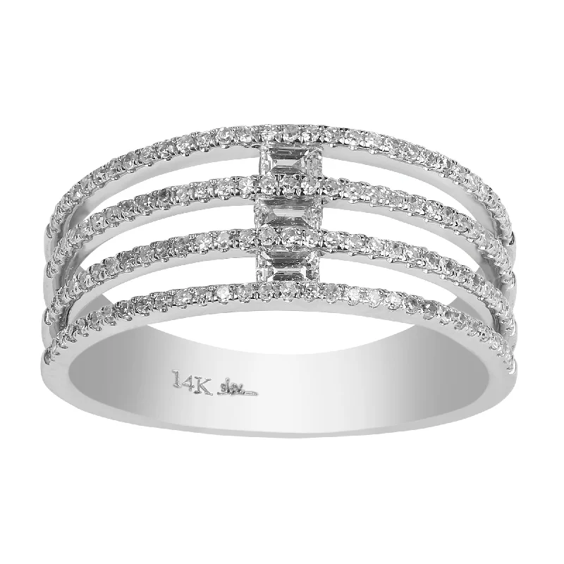 Designer Platinum Rings-14K White Gold Diamond Ring