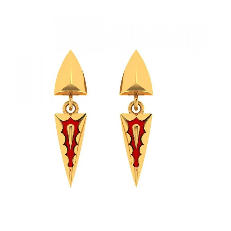 Designer Drop Earrings-14KT (585) Yellow Gold Earrings For Women