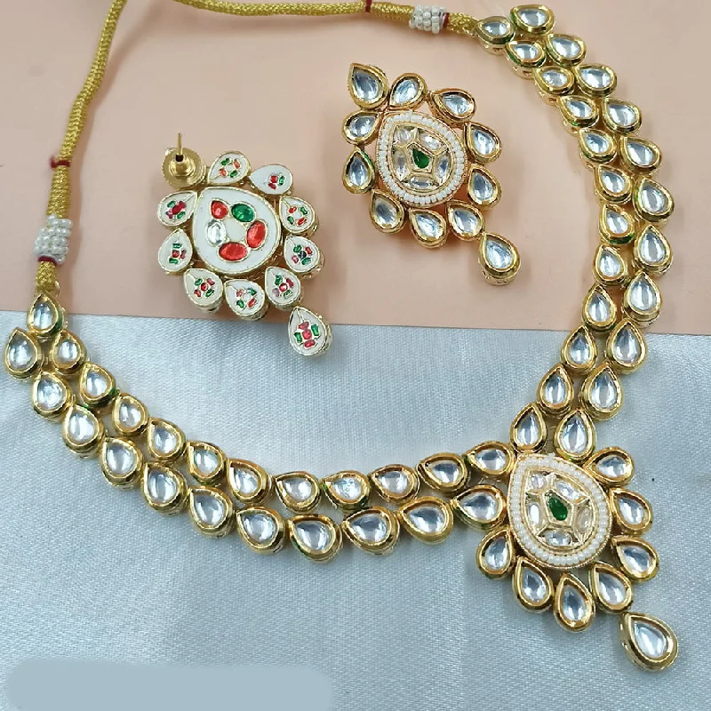 Chunky Gold Necklaces-Padmawati Bangles Gold Plated Kudan Necklace Set