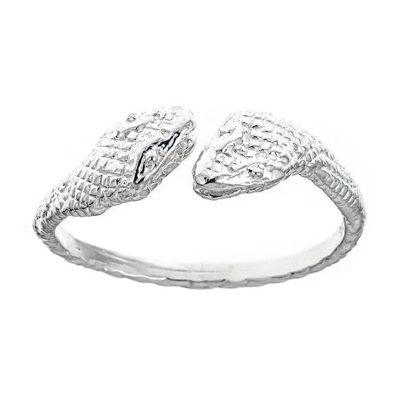 Handcrafted Engagement Rings-Better Jewelry Snake Ends .925 Sterling Silver West Indian Style Ring