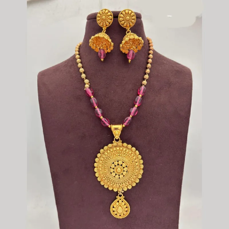 Cute Charm Necklaces-Jewel Addiction Gold Plated Beads Necklace Set