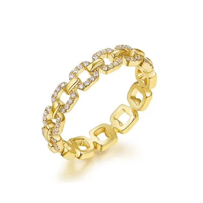 Art Deco Rings-14K Diamond Link Ring