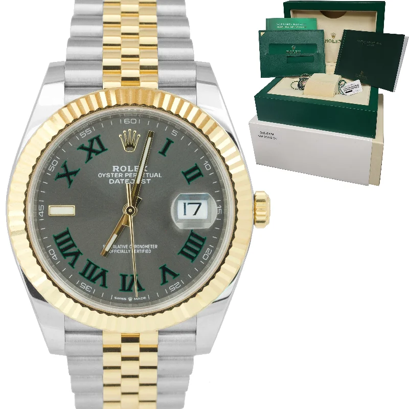 High-Tech Smart Watches for Fitness-2021 Rolex DateJust 41 126333 Wimbledon Two-Tone Gold Steel 41mm Jubilee Watch