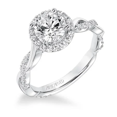 Trendy Stackable Rings-ArtCarved "Kinsley" Engagement Ring