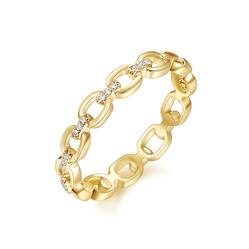 Natural Stone Rings-14K Diamond Bar Link Ring