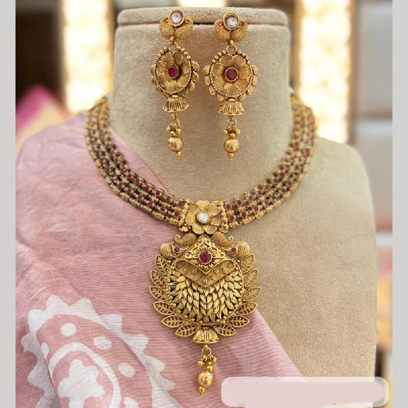 Rose Gold Chain Necklaces-Jewel Addiction Gold Plated Pota Stone Necklace Set