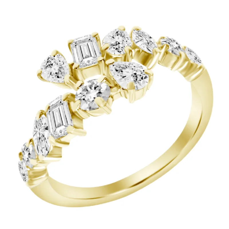 Designer Wedding Rings-Small Multishape Wrap Ring