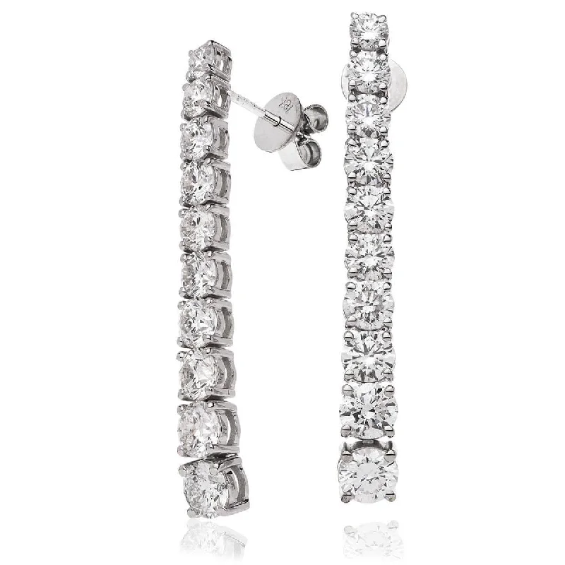 Classic Pearl Earrings-DIAMOND DROP EARRINGS IN 18K WHITE