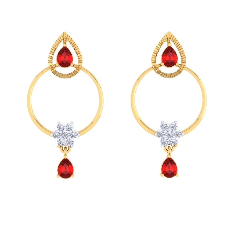 Custom Gemstone Earrings-Light-weight Gold Diamond Earrings