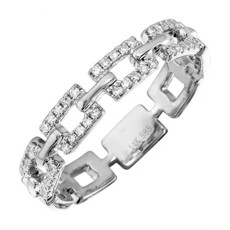 Vintage Art Deco Rings-14k Link Diamond Ring