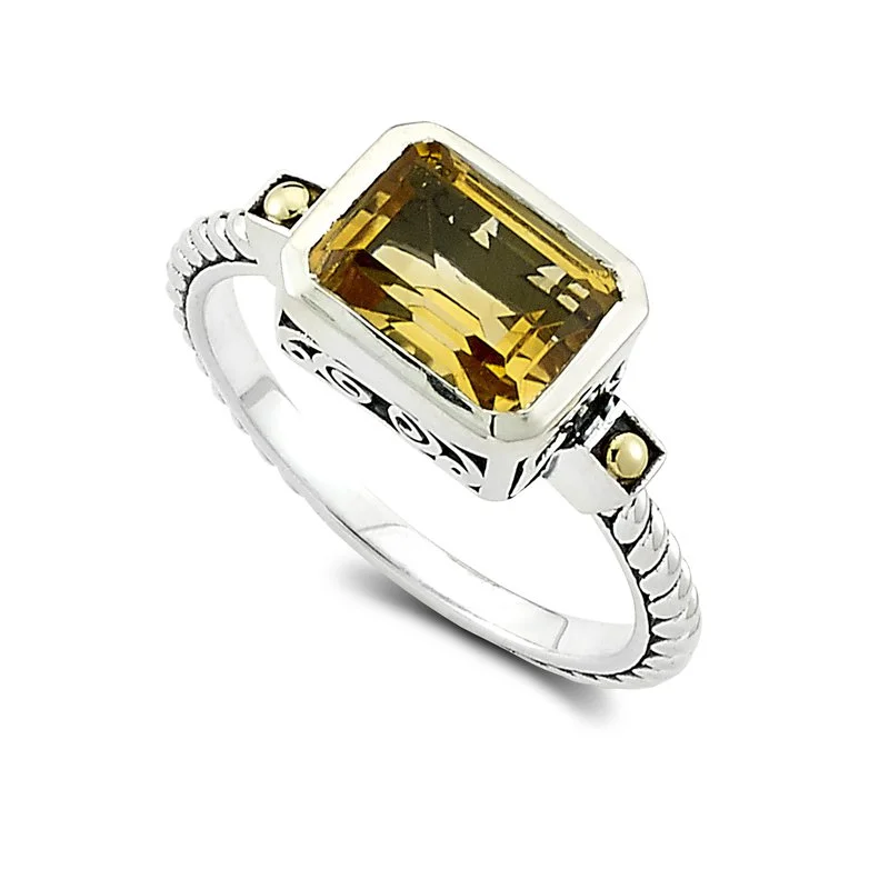 Vintage Wedding Rings-Eirini Ring- Citrine