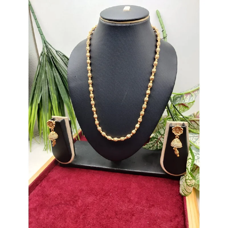 Handcrafted Silver Necklaces-Akruti Collection Gold Plated Necklace Set