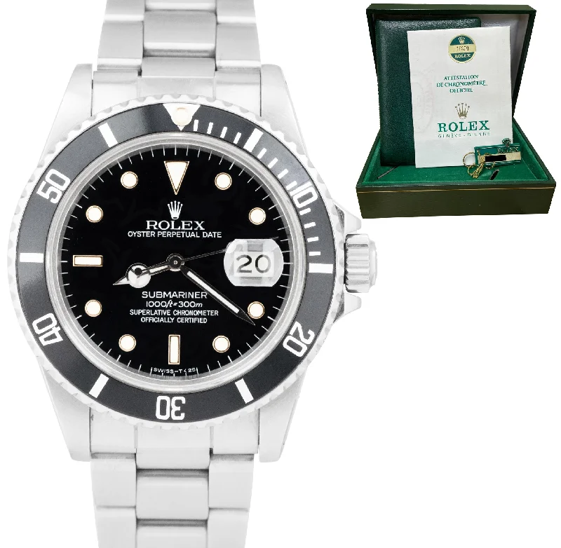 High-Tech Men’s Smart Watches-1984 Rolex Submariner Date PATINA Stainless Steel 40mm Automatic Watch 16800 B+P