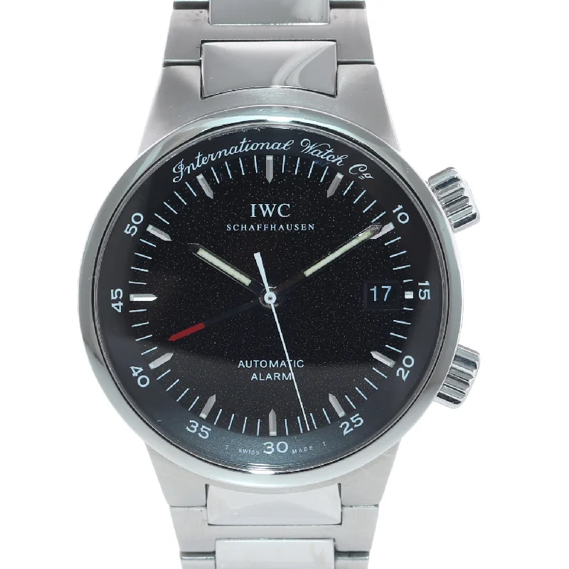 Smart Watches with Fitness Coaching-IWC GST Automatic Alarm Black 39mm Stainless Date Watch IW3537