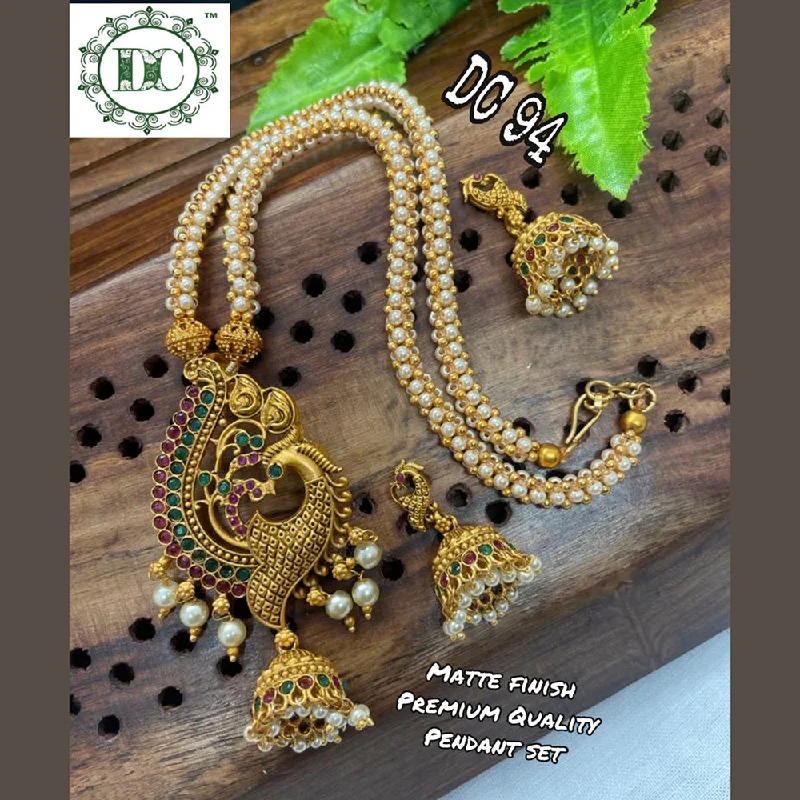 Unique Layered Necklaces-Diksha Collection Gold Plated Pota Stone Necklace Set