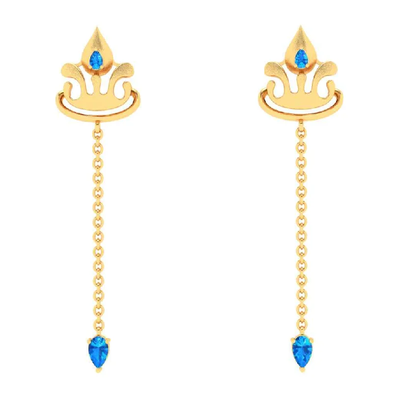 Handcrafted Earrings-18k Latest Design Of Gold Earrings With Monsoon Charm