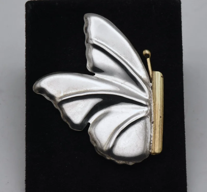 Unique Brooch for Special Gifts-Vintage Handmade Sterling Silver Butterfly Brooch