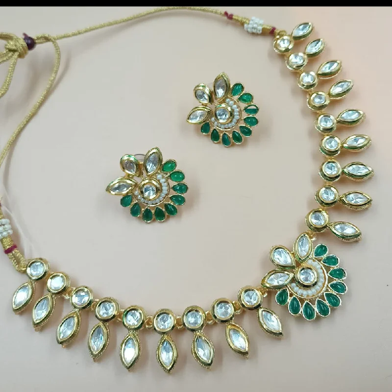 Modern Diamond Necklaces-Padmawati Bangles Gold Plated Kundan Necklace Set