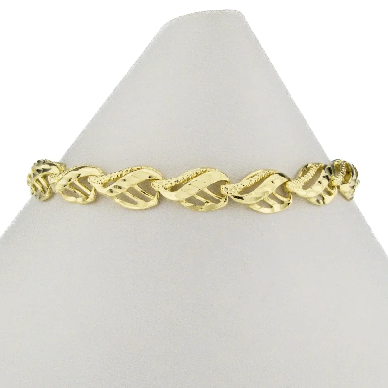 Bold Statement Bracelets-8mm Wide Gold Fashion Bracelet 7.5" in 14K Yellow Gold