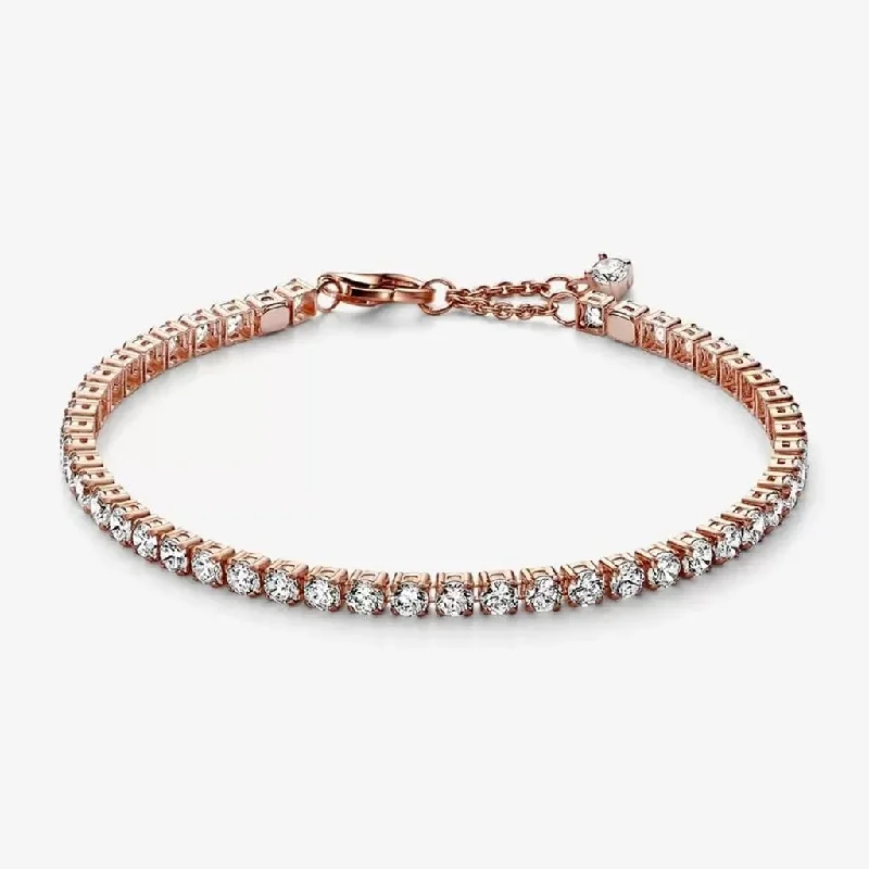 Vintage Charm Bracelets-PANDORA : Sparkling Tennis Bracelet