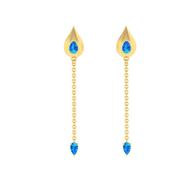 Trendy Earrings for Teens-18k Monsoon Special Stone Studded Gold Earrings