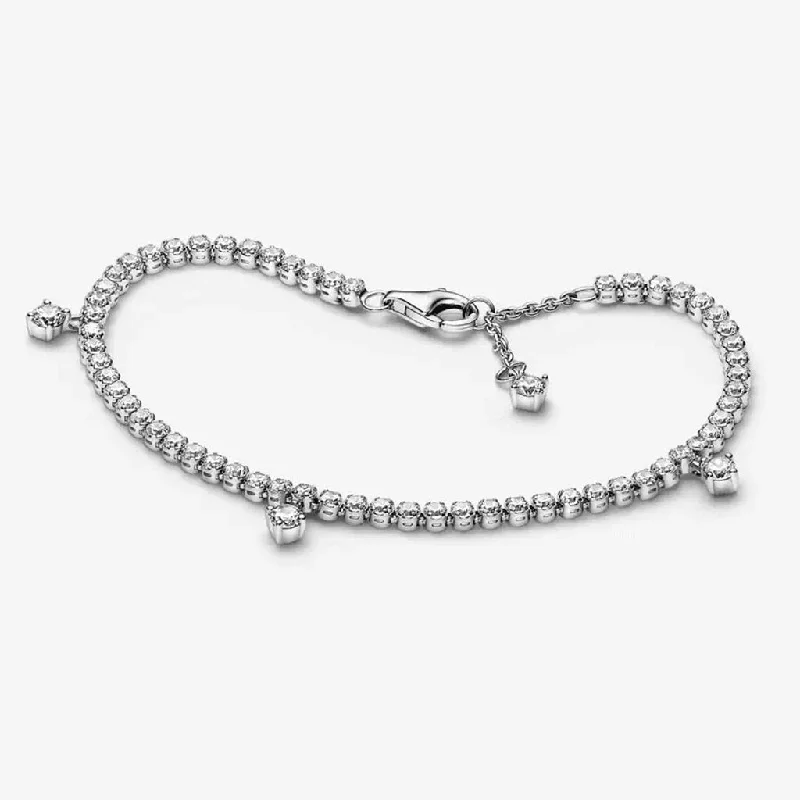 Gold Tennis Bracelets-PANDORA : Sparkling Drops Tennis Bracelet