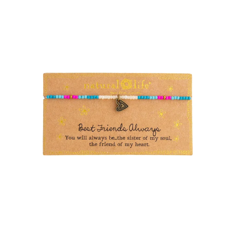 Elegant Stretch Bracelets-Best Friends Always You Will Always Be The Sister of My Soul The Friend of My Heart Giving Beaded Bracelet