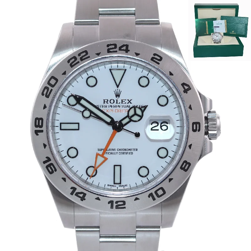 Sports Watches for Hiking and Adventure-2015 PAPERS Rolex Explorer II 42mm 216570 Polar White Steel Watch