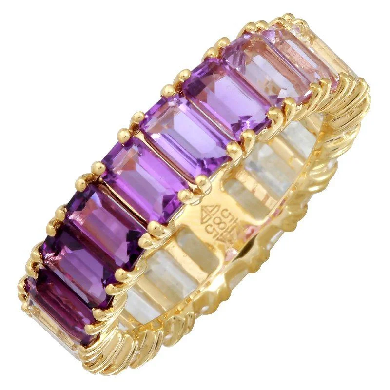 Luxury Gold Rings-Purple Ombre Ring