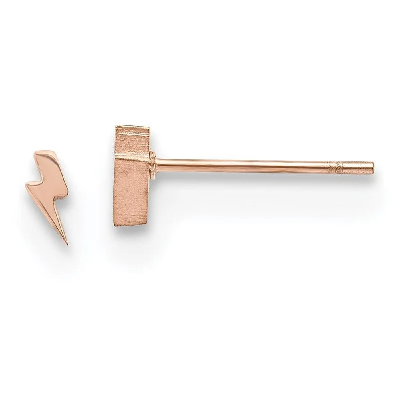 Elegant Stud Earrings-Stainless Steel Polished Rose IP-plated Lightning Bolt Post Earrings