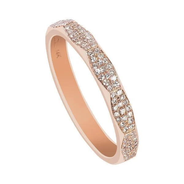 Elegant Ruby Rings-0.17CT Modern Diamond Ring Set in 14K Rose Gold