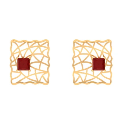 Handcrafted Gemstone Earrings-Geometric Stud Earrings