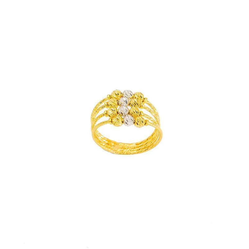 Designer Wedding Rings-22K Multitone Gold Ring