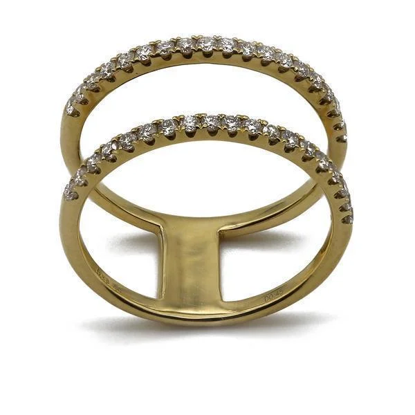 Elegant Titanium Rings-0.45CT Diamond Connected Stackable Ring Set in 18K Yellow Gold