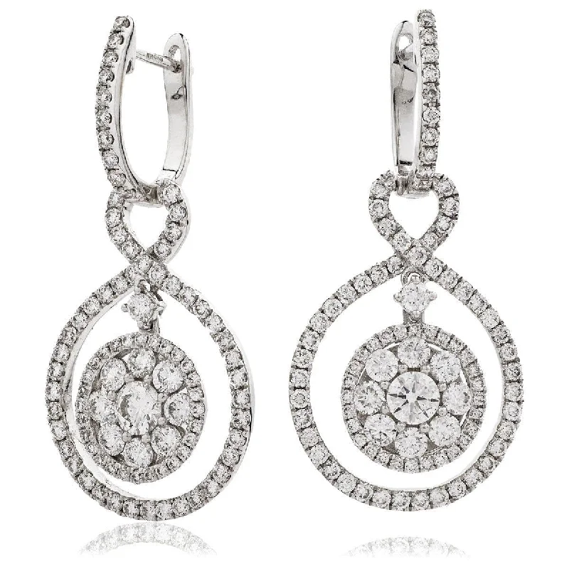 Geometric Earrings-DIAMOND FANCY DROP EARRINGS IN 18K WHITE GOLD