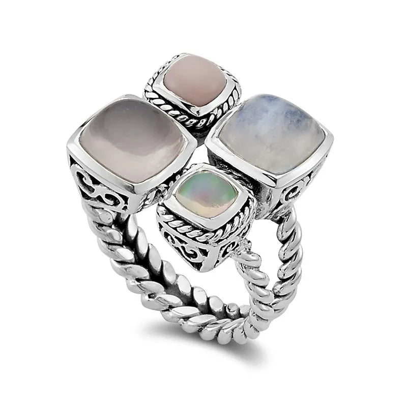 Elegant Gold Rings-Cabu Ring- Opal