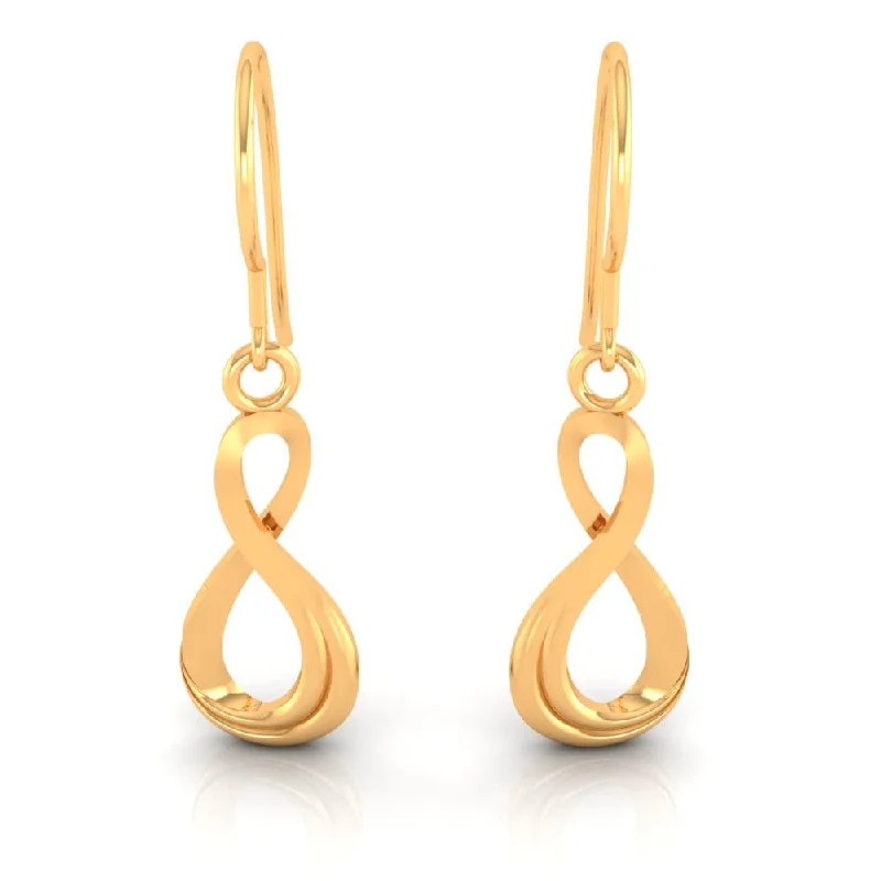 Designer Drop Earrings-18k Delicate Gold Earrings With An Infinite Design