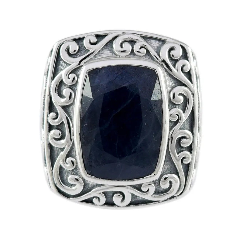 Sterling Silver Rings for Women-Chloe Ring- Blue Sapphire