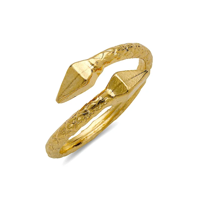 Trendy Gold Rings for Women-Better Jewelry Pyramid Ends 10K Yellow Gold West Indian Ring