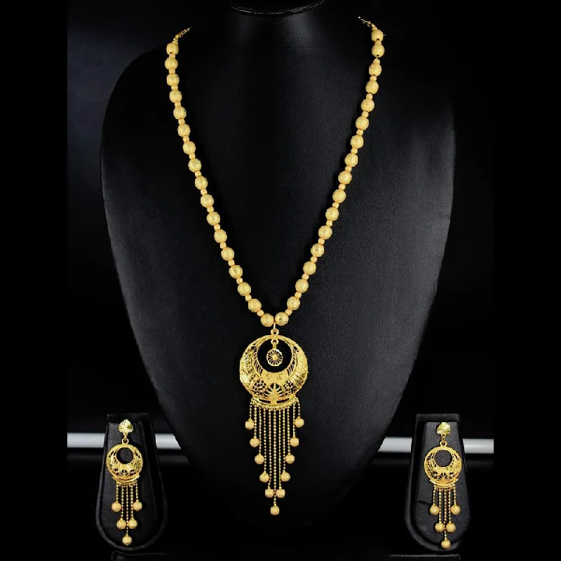 Gold Diamond Necklaces-Mahavir Forming Gold Necklace Set - KP SK 19 SET