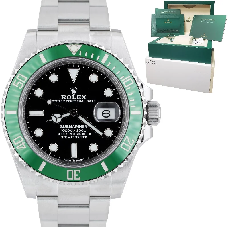 Minimalist Black Watches-NEW APRIL 2022 Rolex Submariner 41mm Date GREEN KERMIT Ceramic Watch 126610 LV