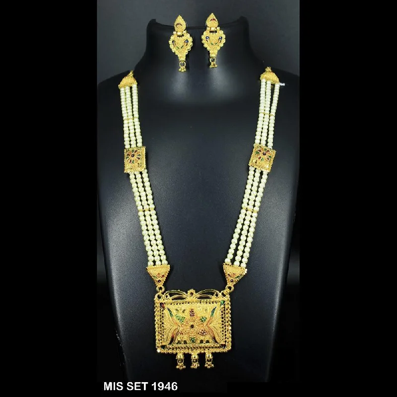 Boho Chic Necklaces-Mahavir Forming Gold Necklace Set - MIS 1946 SET