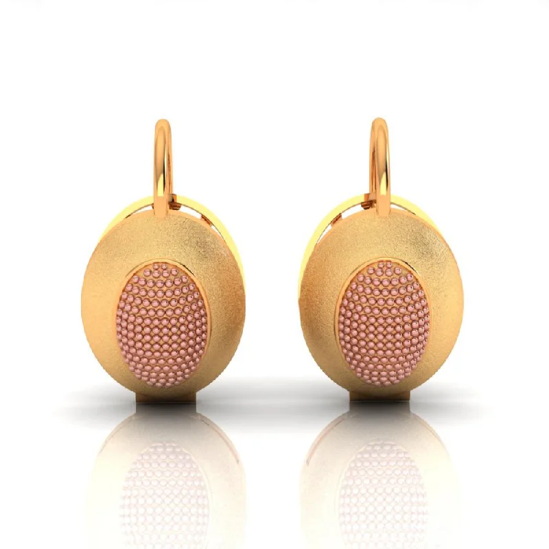 Vintage Silver Earrings-18k Gold Earrings With Delicate Work And A Touch Of Yellow Gold