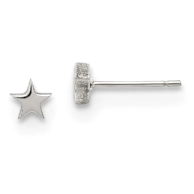 Gorgeous Long Earrings-Stainless Steel Polished Star Post Earrings