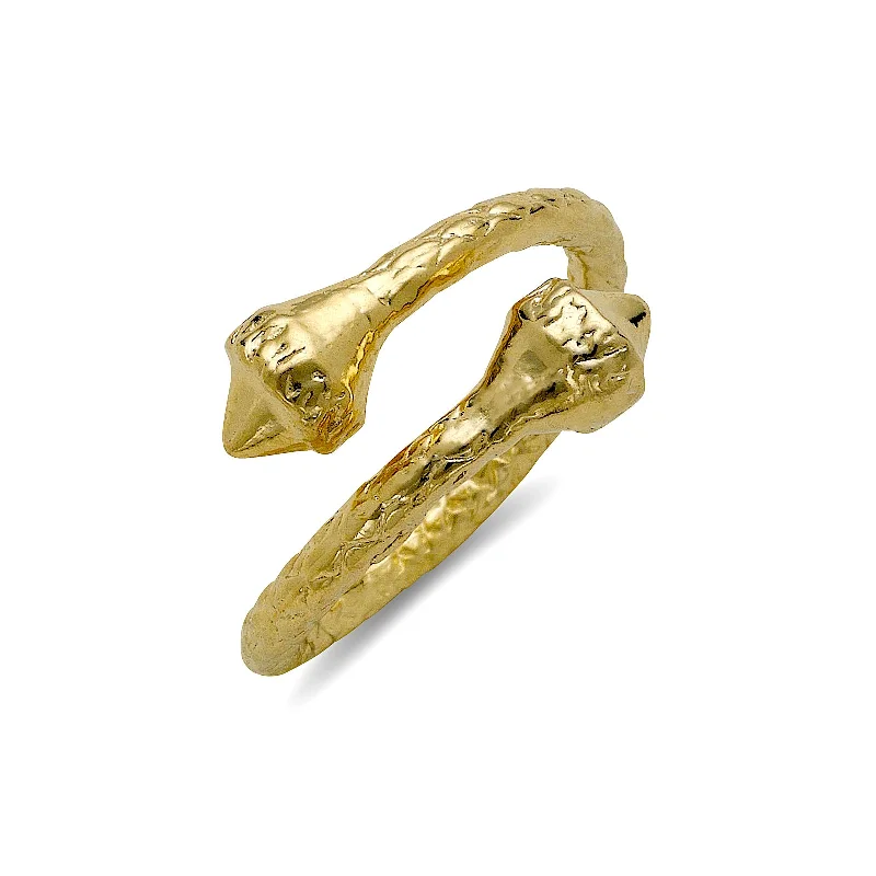 Custom Gold Wedding Rings-Better Jewelry Elegant pointed ends 10K Yellow Gold West Indian Ring