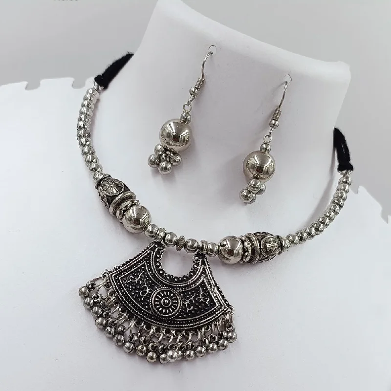 Wedding Necklaces for Brides-Kavita Art Oxidised Plated Necklace Set