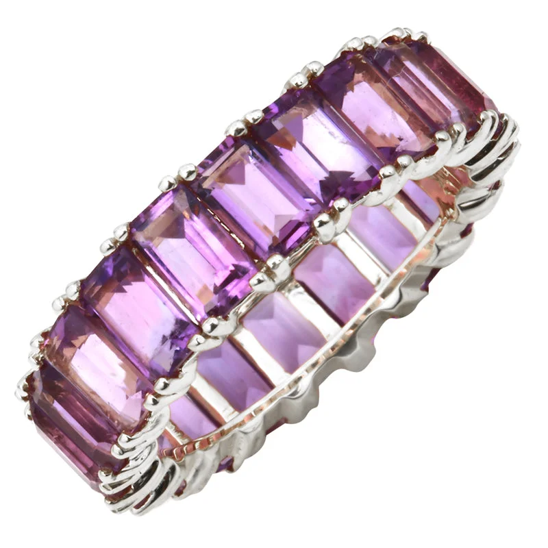 Gold Band Rings-Amethyst Eternity Ring